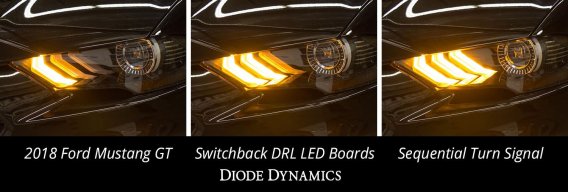 For 2018-19 Ford Mustang Switchback DRL LED Boards USDM Diode Dynamics