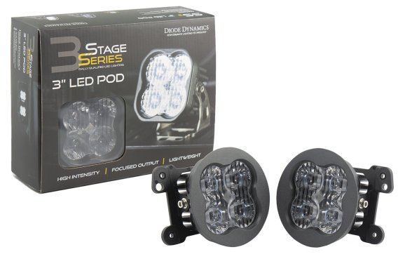 SS3 LED Fog Light Kit for 14-17 Cherokee WHT SAE/DOT Driving Pro Diode Dynamics