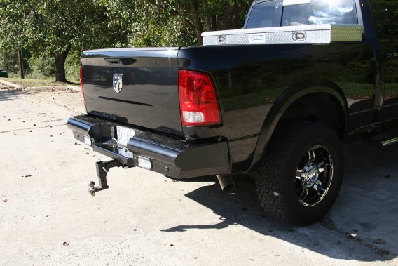 Fab Fours DR03-T1050-1 Black Steel Ranch Rear Bumper