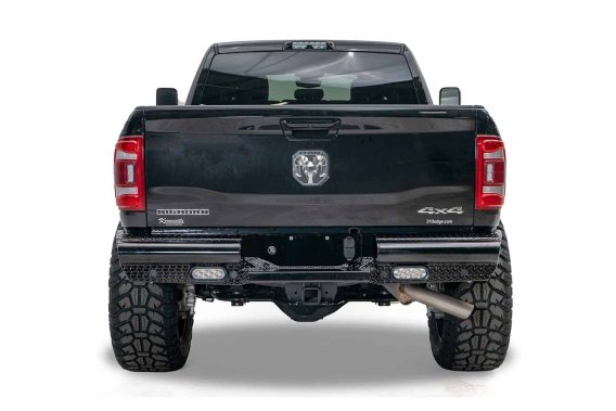 Fab Fours DR19-T4450-1 Black Steel Rear Bumper For 19-20 2500 3500