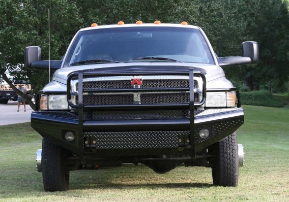 Fab Fours DR94-S1560-1 Black Steel Front Ranch Bumper For 94-02 Ram 2500