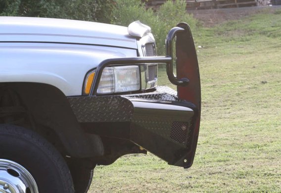 Fab Fours DR94-S1560-1 Black Steel Front Ranch Bumper For 94-02 Ram 2500