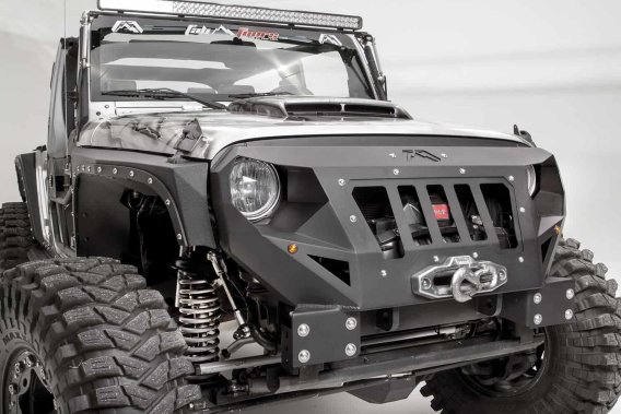 Fab Fours GR1000-1 Grumper Grill/Front Bumper For 07-18 Jeep Wrangler (JK)