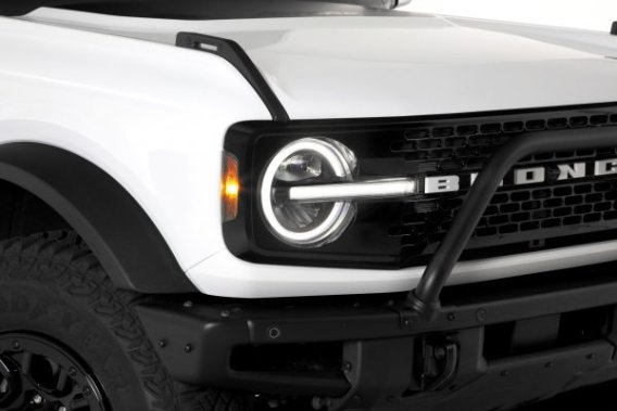 2021-2024 Ford Bronco, Front Daytime Running Light Cover Kit, 4 Piece, Carbon Fiber Look