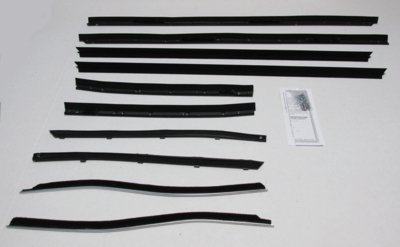 1971-74 Eldorado Convertible Authentic Window Felts Whiskers Kit (10pcs)