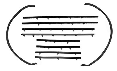 1966-67 Chevelle Convertible Superkit Authentic Window Felts Whiskers Kit & Glass Run Set (10pcs)