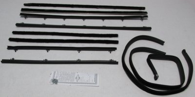 1966-67 Chevelle 2 Door Sedan Superkit Authentic Window Felts Whiskers Kit & Glass Run Set (10pcs...