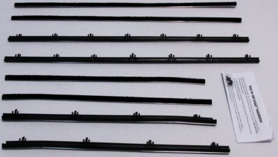 1966-67 Chevelle 2 Door Sedan Replacement Window Felts Whiskers Kit (8 pcs)