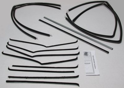 1955-57 Chevy Deluxe 4 Door Sedan (Except Bel Air) Authentic Window Felts Whiskers Kit (14pcs)