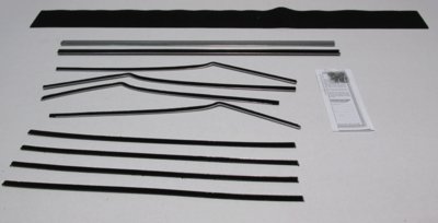 1955-57 Chevy 2 Door Hardtop Bel Air Authentic Window Felts Whiskers Kit (12pcs)