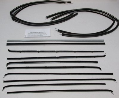 1955-57 Chevy Deluxe 2 Door Station Wagon Authentic Window Felts Whiskers Kit (14pcs)