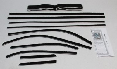 1958 Impala 2 Door Hardtop Authentic Window Felts Whiskers Kit (10pcs)