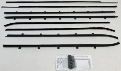 1961-62 Bel Air 2 Door Hardtop Authentic Window Felts Whiskers Kit (8pcs)