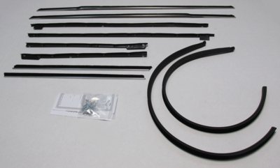 1965 Impala Convertible Superkit Authentic Window Felts Whiskers Kit & Glass Run Set (10pcs)