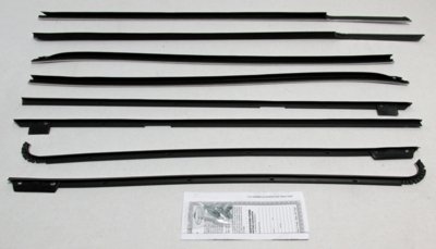 1967-68 Impala 2 Door Hardtop Authentic Window Felts Whiskers Kit (8pcs)