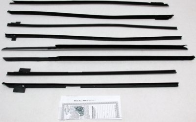 1967-68 Impala 4 Door Hardtop Authentic Window Felts Whiskers Kit (8pcs)