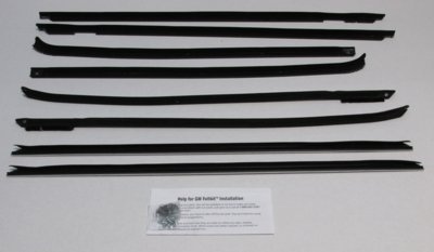 1969-70 Impala 4 Door Hardtop Authentic Window Felts Whiskers Kit (8pcs)