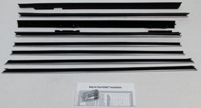 1975-76 Impala 4 Door Sedan Authentic Window Felts Whiskers Kit W/ Rear Division Bar (8pcs)