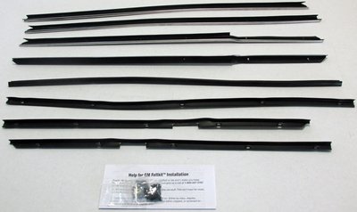 1965-66 Impala 4 Door Hardtop Replacement Window Felts Whiskers Kit (8pcs)