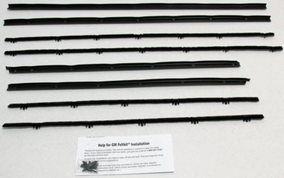 1962-65 Nova & Chevy II 2 Door Hardtop Replacement Window Felts Whiskers Kit (8pcs)