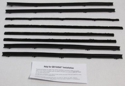 1962-65 Nova & Chevy II 4 Door Sedan & Station Wagon Replacement Window Felts Whiskers Kit