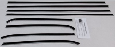 1973-74 Nova 2 Door Sedan Replacement Window Felts Whiskers Kit (8pcs)