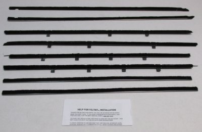 1959-60 Bonneville 2 Door Hardtop Authentic Window Felts Whiskers Kit (8pcs)