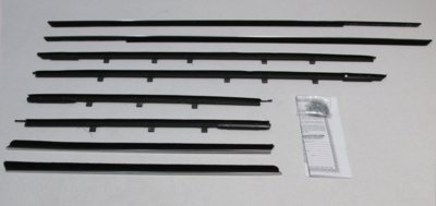 1963-64 Bonneville, Catalina, and Parisienne 2 Door Hardtop Authentic Window Felts Whiskers Kit (...