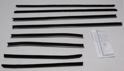 1966-67 GTO & Lemans Convertible Authentic Window Felts Whiskers Kit (8pcs)