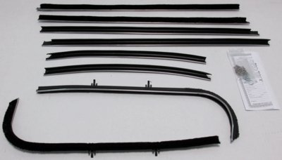 1969-72 GTO & Lemans 2 Door Sedan Authentic Window Felts Whiskers Kit (8pcs)