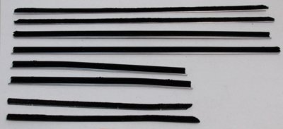 1966-67 GTO & Lemans Convertible Replacement Window Felts Whiskers Kit (8pcs)