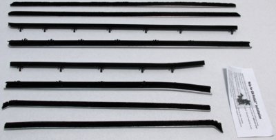 1966-67 GTO & Lemans 2 Door Hardtop Replacement Window Felts Whiskers Kit (8pcs)