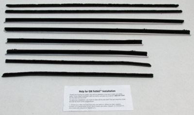 1966-67 GTO & Lemans 2 Door Sedan Replacement Window Felts Whiskers Kit (8pcs)