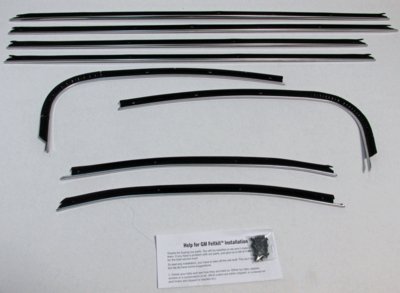 1969-72 GTO & Lemans 2 Door Hardtop Replacement Window Felts Whiskers Kit (8pcs)