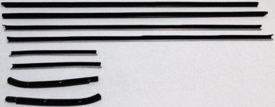 1969-70 Cougar Standard Coupe Replacement Window Felts Whiskers Kit (8pcs)