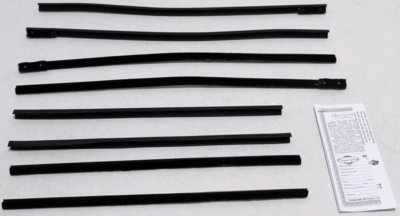 1968-69 Fairlane 4 Door Station Wagon Authentic Window Felts Whiskers Kit (8pcs)