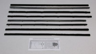 1964-65 Falcon Tudor Sedan Authentic Window Felts Whiskers Kit (8pcs)