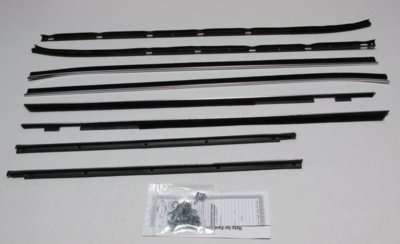 1964 Galaxie 500 4 Door Sedan Authentic Window Felts Whiskers Kit (8pcs)