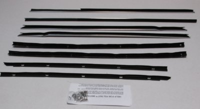 1965-66 Full-Size 4 Door Sedan and Wagon Authentic Window Felts Whiskers Kit (8pcs)