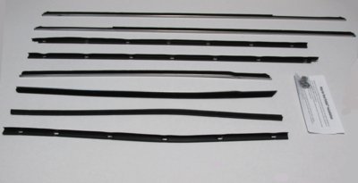 1967 Galaxie 500 2 Door Hardtop & Fastback Authentic Window Felts Whiskers Kit (8pcs)