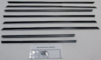 1965-66 Mercury Montclair & Monterey 4 Door Sedan Authentic Window Felts Whiskers Kit (8pcs)