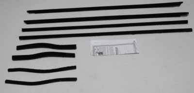 1964 1/2-65 Mustang Early Coupe & Convertible Authentic Window Felts Whiskers Kit with Black Bead...