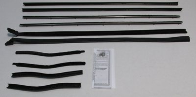 1967-68 Mustang Coupe Deluxe Authentic Window Felts Whiskers Kit (10pcs)