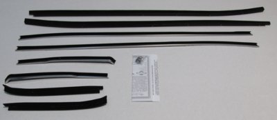 1971-73 Mustang Fastback Authentic Window Felts Whiskers Kit (8pcs)