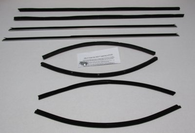 1968-69 Torino, Fairlane, Cyclone Fastback Authentic Window Felts Whiskers Kit Used With Chrome (...