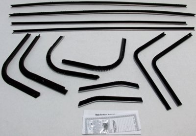 1972-75 Grand Torino Sport Hardtop Model 65R Authentic Window Felts Whiskers Kit ( 12 Pcs )