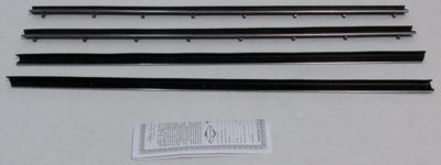 1966-67 Mopar B-Body Coupe Exc Charger Outers Only Authentic Window Felts Whiskers Kit (4pcs)