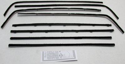 1966-67 Dodge Charger Authentic Window Felts Whiskers Kit (8pcs)