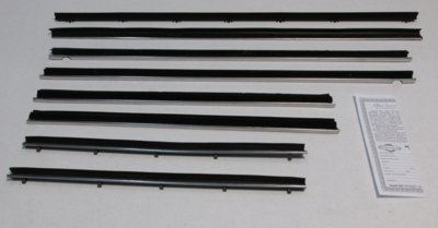 1966-67 Mopar B-Body Convertible Authentic Window Felts Whiskers Kit (8pcs)