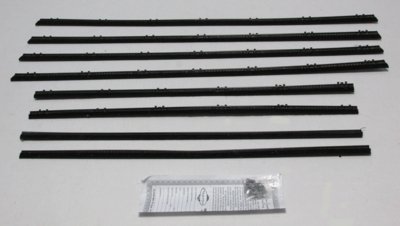 1966-67 Mopar B-Body Sedan Authentic Window Felts Whiskers Kit (8pcs)